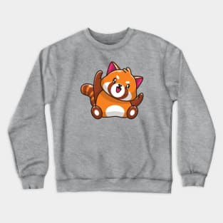 Cute Happy Red Panda Sitting Cartoon Crewneck Sweatshirt